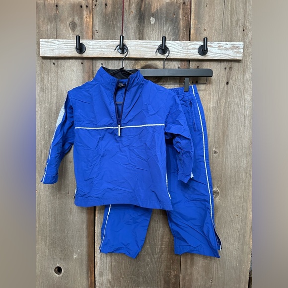 Y2K Lands’ End Nylon Jacket & Pants Track Suit in Blue Size Medium 5 6 Unisex - Picture 1 of 17